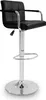 A black bar stool with a chrome base and adjustable height. Náhled obrázku produktu