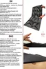 A collage of images showing black 3D wall panels, with text in German and English describing their features and installation. Produktbild-Vorschau