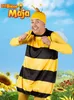 A man dressed in a bee costume, smiling and posing in a field of sunflowers. Produktbild-Vorschau