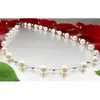 Perlenkette Collier Armband Ohrringe Schmuck-Set weiß echte Produktbild-Vorschau 4