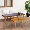 vidaXL 4-tlg. Garten-Lounge-Set mit Kissen Massivholz Produktbild-Vorschau 12