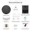 A collage of product components and accessories for a robot vacuum cleaner, presented with German text labels. Náhled obrázku produktu