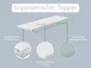 Diagram showing the layers and features of an ergonomic mattress topper. Produktbild-Vorschau