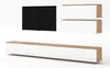 AX LIVING Meuble-paroi Loriano V Chêne Wotan/blanc brillant Voir les images du produit 3