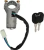A car ignition switch with two keys and a wiring harness, isolated on a white background. Produktbild-Vorschau