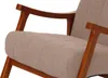 Fotel bujany HWC-K10, leżanka, drewno   tkanina/tkanina Podgląd zdjęcia produktu 4