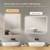 Two illuminated mirrors are displayed side-by-side, showcasing different light color options above sinks in a bathroom setting. Anteprima dell’immagine prodotto
