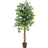 EUROPALMS Ficus-Benjamini Multi-Stamm, Kunstpflanze, 150cm Produktbild-Vorschau 4