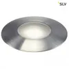 A recessed floor light with a brushed metal finish and a white illuminated center. Produktbild-Vorschau