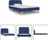 The Living Store Bettgestell Blau Stoff 90x200 cm Produktbild-Vorschau 7