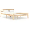A wooden bed frame with a mattress and two pillows, displayed against a white background. Produktbild-Vorschau
