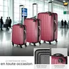 Set de 3 Valises Trolley Rigides - ABS - rouge Voir les images du produit 3