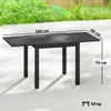 Outsunny Gartentisch Ausziehbarer 80/160 x 80 cm Aluminium Produktbild-Vorschau 3
