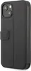 A black iPhone 13 Mini book-style case with a magnetic closure is shown from a side angle. Anteprima dell’immagine prodotto