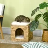 Pawhut PawHut rattanowy domek dla kota z poduszką Podgląd zdjęcia produktu 2