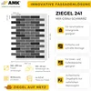 Flexible AMK Fassadenpaneele in Grau-Schwarz auf Glasfasernetz – dekorative Ziegeloptik für Fassaden Produktbild-Vorschau