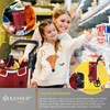 A collage of images showing a shopping trolley in use and its features, with a mother and daughter shopping in a supermarket. Produktbild-Vorschau