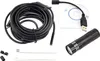 A collection of items including a coiled cable, a USB drive, a CD, and a flashlight-like device, all laid out on a white background. Voir les images du produit