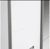 A close-up view of a white wardrobe with a gray frame. Produktbild-Vorschau