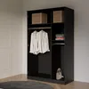 Kleiderschrank zum Schlafzimmer für Kleidung mit Spiegel, Höhe: 200cm, Breite: 120 cm, schwarz Produktbild-Vorschau