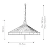 Lampe à suspendre, plafonnier, verre Tiffany métal, D 45,7 Voir les images du produit 8