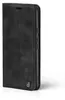 A black flip cover phone case is shown from the side against a white background. Produktbild-Vorschau