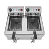 A commercial electric deep fryer with two baskets is shown against a white background. Voir les images du produit