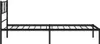 A side view of a black metal bed frame with a headboard, presented against a white background. Náhled obrázku produktu