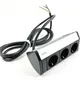 A product shot of a power strip with three outlets and a power cord. Produktbild-Vorschau