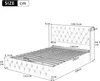 A diagram showing the dimensions of a bed frame. Podgląd zdjęcia produktu