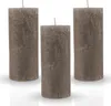 Bougies Rustique ( pack de 3 ) Taupe Ø7cm x 15cm Voir les images du produit 1