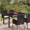 vidaXL Gartentisch mit Glasplatte Schwarz 150x90x75 cm Poly Produktbild-Vorschau 2