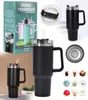 Pronett XJ5555 Mug isotherme avec anse et paille, acier Voir les images du produit 6