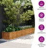 vidaXL Kosz na śmieci 386x50x36 cm Cortenstahl Podgląd zdjęcia produktu 5