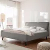 Doppelbett Estee 160x200cm - hellgrau/schwarz Produktbild-Vorschau 2