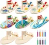 Holzboot Holz Bastelset Kinder, 8 Stück Holz Basteln Produktbild-Vorschau 1