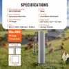 A roll of wire mesh is shown in front of a blurred background of chickens and a grassy area. Specifications for the wire mesh are displayed in a graphic overlay. Produktbild-Vorschau