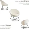 Fauteuil cocktail CENTERA rond et rembourré - Aspect Voir les images du produit 3