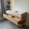 Wandhängendes Badmöbel-Set Travertin-Look mit Sinterstein Produktbild-Vorschau 11