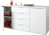 A white sideboard with drawers and a cabinet. Produktbild-Vorschau
