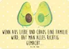 Mr. & Mrs. Panda Wandbild Avocado Pärchen DIN A6 - Gelb Produktbild-Vorschau 1