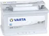 A Varta Silver Dynamic E38 car battery is shown from a slightly elevated front-left angle against a white background. Produktbild-Vorschau