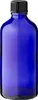 5x Blaue Glasflasche 100 ml mit schwarzem Produktbild-Vorschau 3