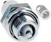 A close-up studio shot of a spark plug and a small threaded adapter. Produktbild-Vorschau