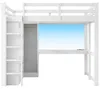 Hochbett 140x200 cm Schubladen Regale Schreibtisch Produktbild-Vorschau 14
