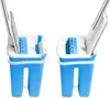 Two views of a blue and white mop bucket with a mop head inserted. Náhled obrázku produktu