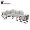 A diagram of a sectional outdoor furniture set with dimensions and weight information. Anteprima dell’immagine prodotto