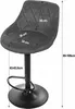 A bar stool with dimensions indicated by text and lines. Voir les images du produit
