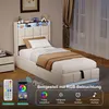 INONEFT Polsterbett 90x200 cm LED Beleuchtung und USB Produktbild-Vorschau 3
