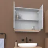 Szafka z lustrem biała 60x16x75 biały/dąb Omeble Podgląd zdjęcia produktu 4